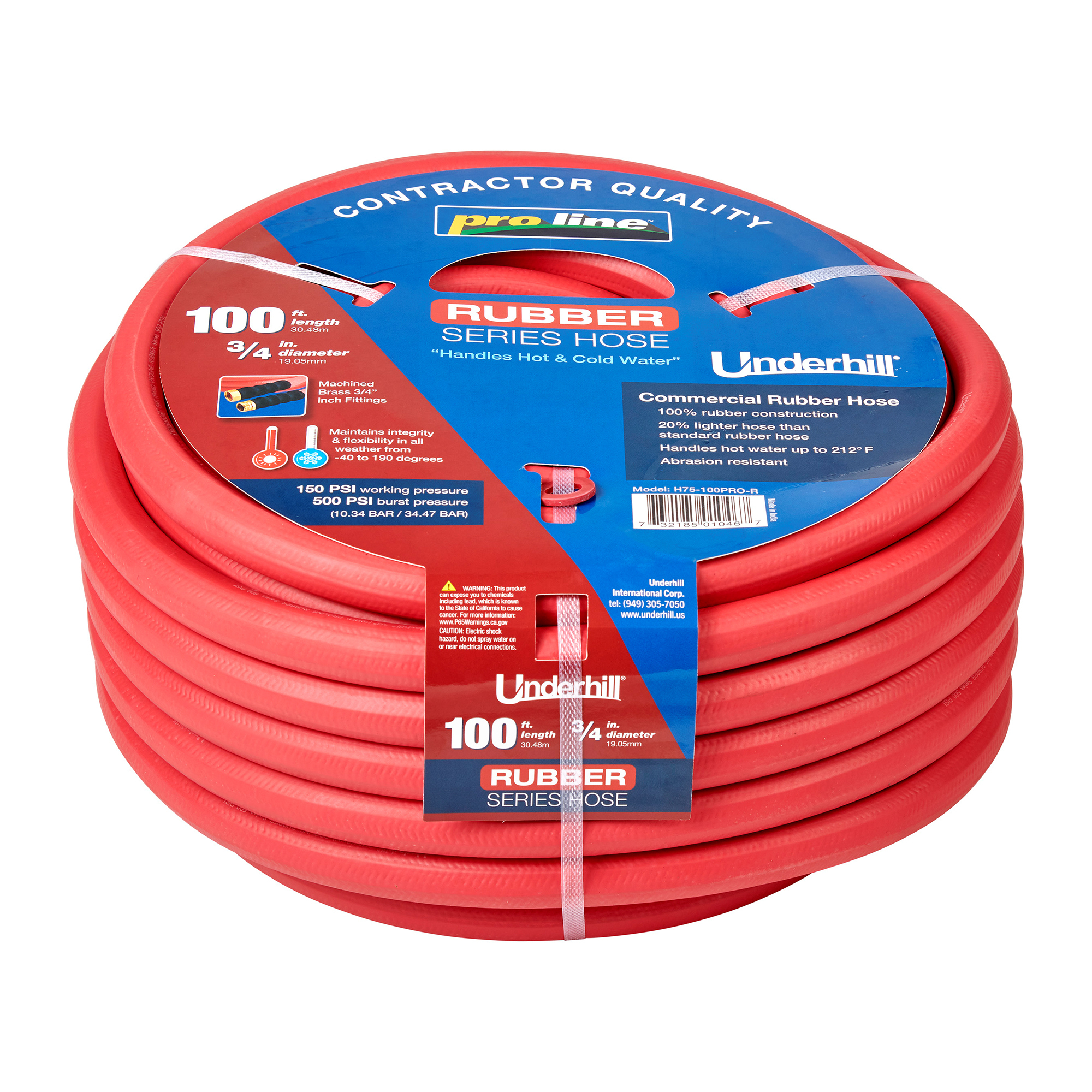 Underhill Rubber Hose 3/4"x100' H75-100PRO-R